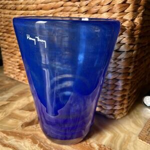 Henry Dean Cobalt Swirled Art Vase